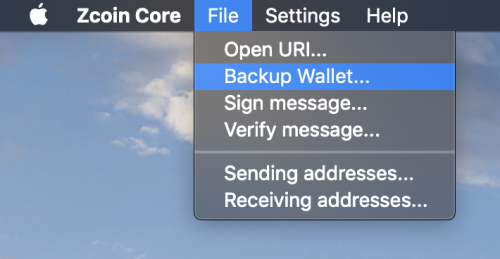 Zcoin Backup Wallet