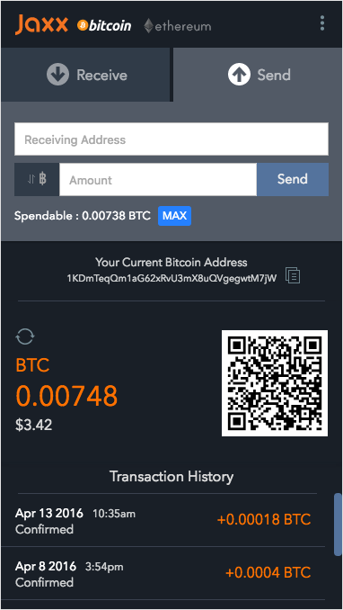 Jaxx 1.0区块链钱包在所有平台发布