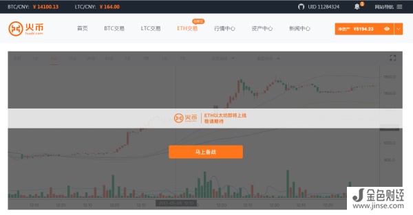 火币网以太坊交易界面